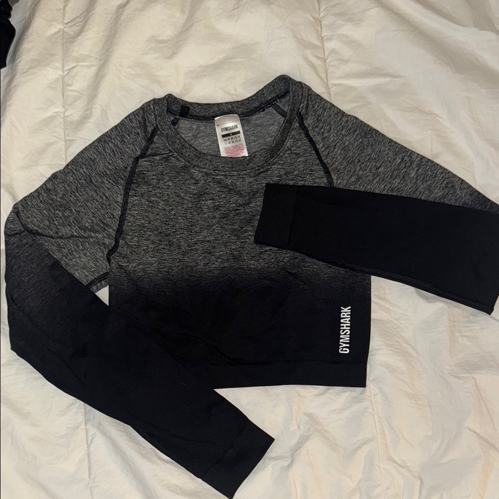 Gymshark Charcoal and Black Crop Top